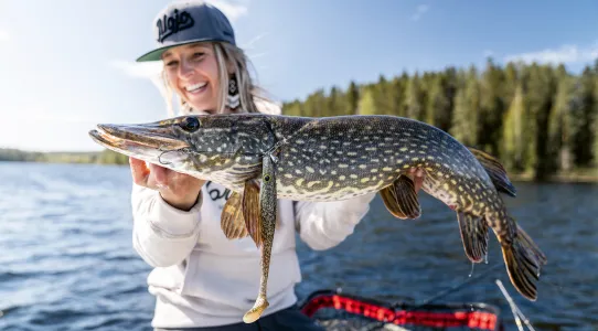 Matilda Leijon fiskar i norra Sverige