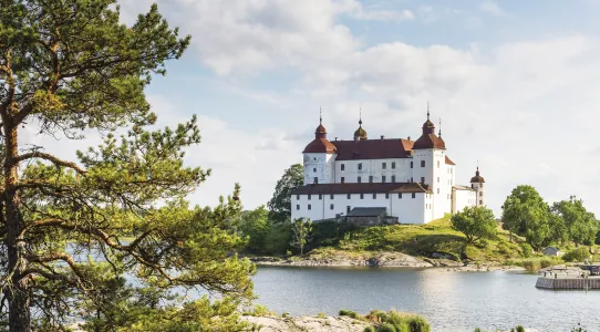 Läckö slott med Vänern i förgrunden.