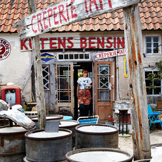 Knuten, prylbod och crepes på Fårö, Gotland