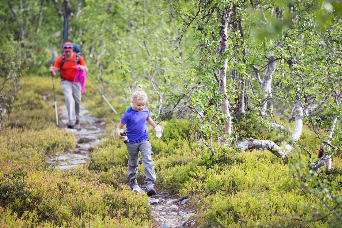 Vandring med barnen i norra Sverige