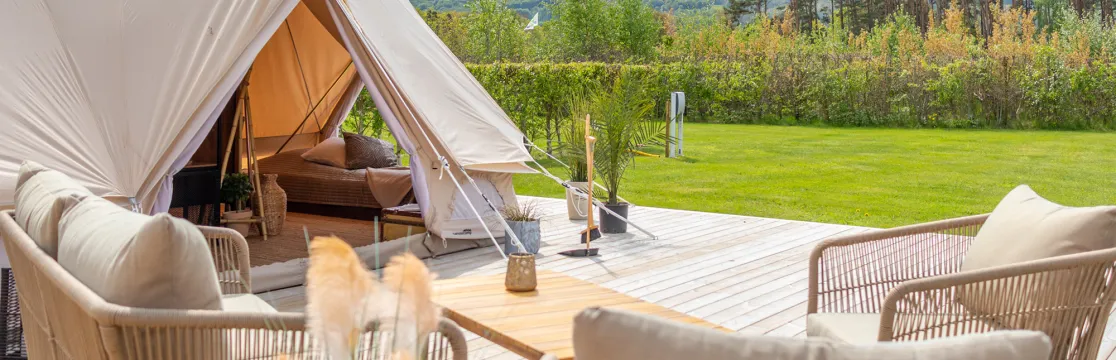Glampingtält på Båstad Camping