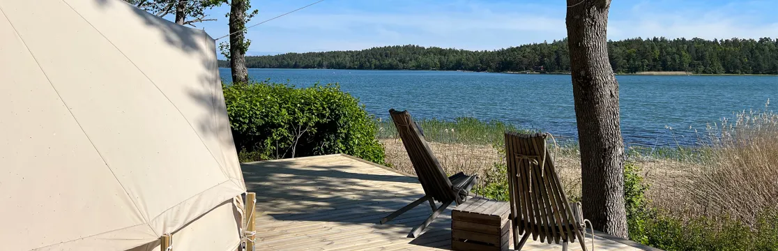 Glampingtält på Trosa Havsbad